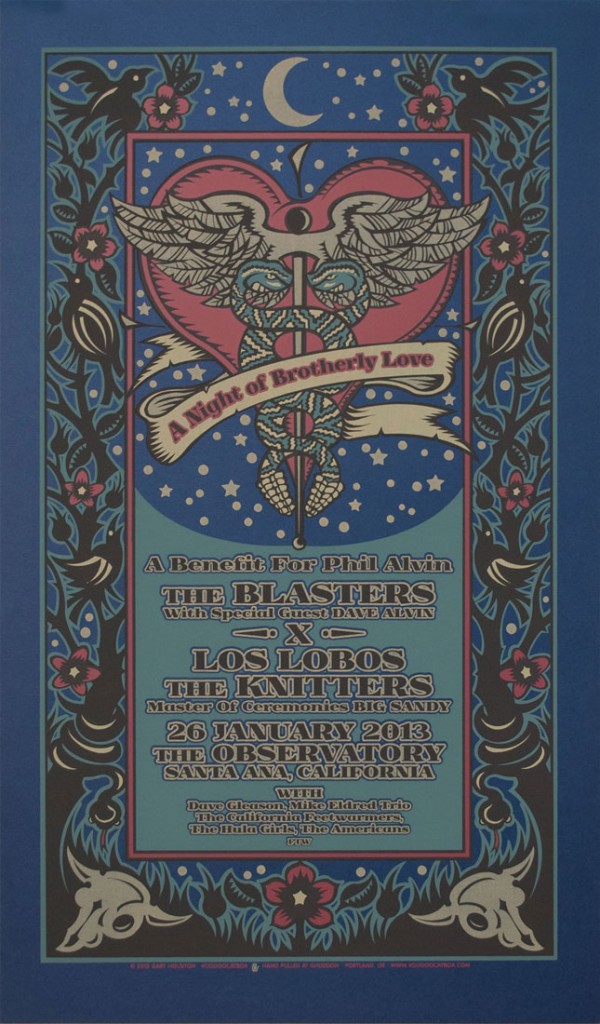 Phil Alvin benefit poster by Gary Houston