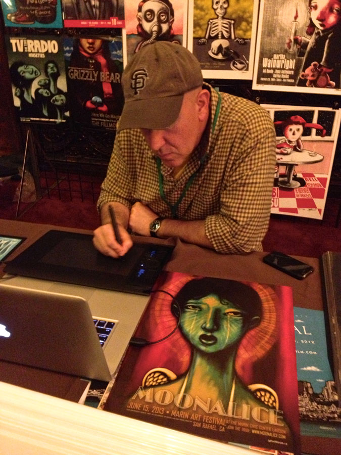 Artist John Mavroudis at work