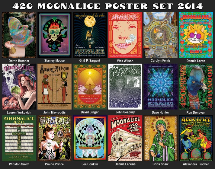 420 Moonalice poster set 2014