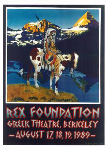 Rex Foundation, Greek Theatre, Berkeley, CA August 17, 18, 19, 1989 art by Pat Ryan