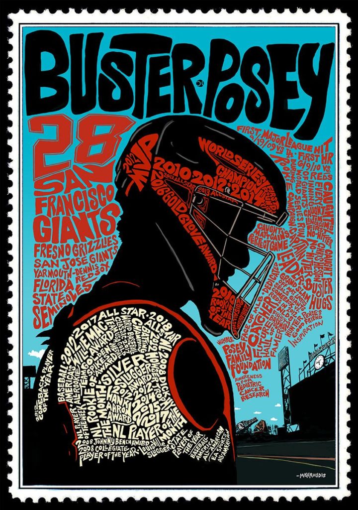 John Mavroudis Does Buster Posey • The Rock Poster Society