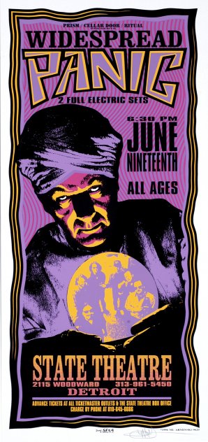 Widespread Panic 6/19/96 Detroit, Michigan rock poster by Mark Arminski