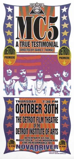 MC5, A True Testimonial, Detroit Premiere 10/30/03 event poster by Mark Arminski