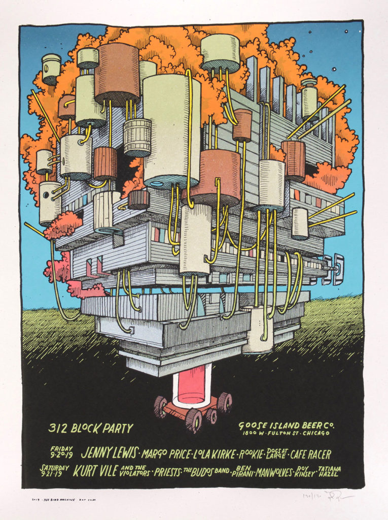 Goose Island Beer Company presents 312 Block Party featuring Jenny Lewis 9/20/19 rock poster by Jay Ryan of The Bird Machine