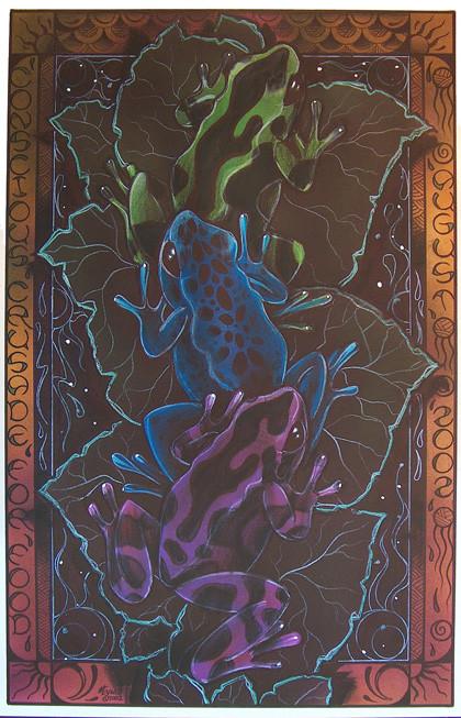 Conscious Alliance Three Frogs art by Michael Everett