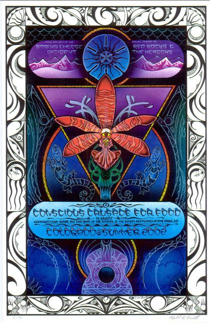 Conscious Alliance String Cheese Incident 7/3-6/2002 Colorado rock poster by Michael Everett