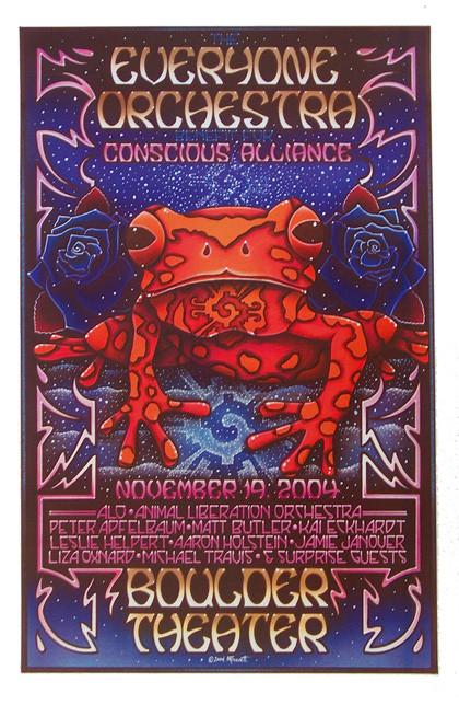 Conscious Alliance Everyone Orchestra 11/19/04 Boulder Theater, Boulder, Colorado rock poster by Michael Everett